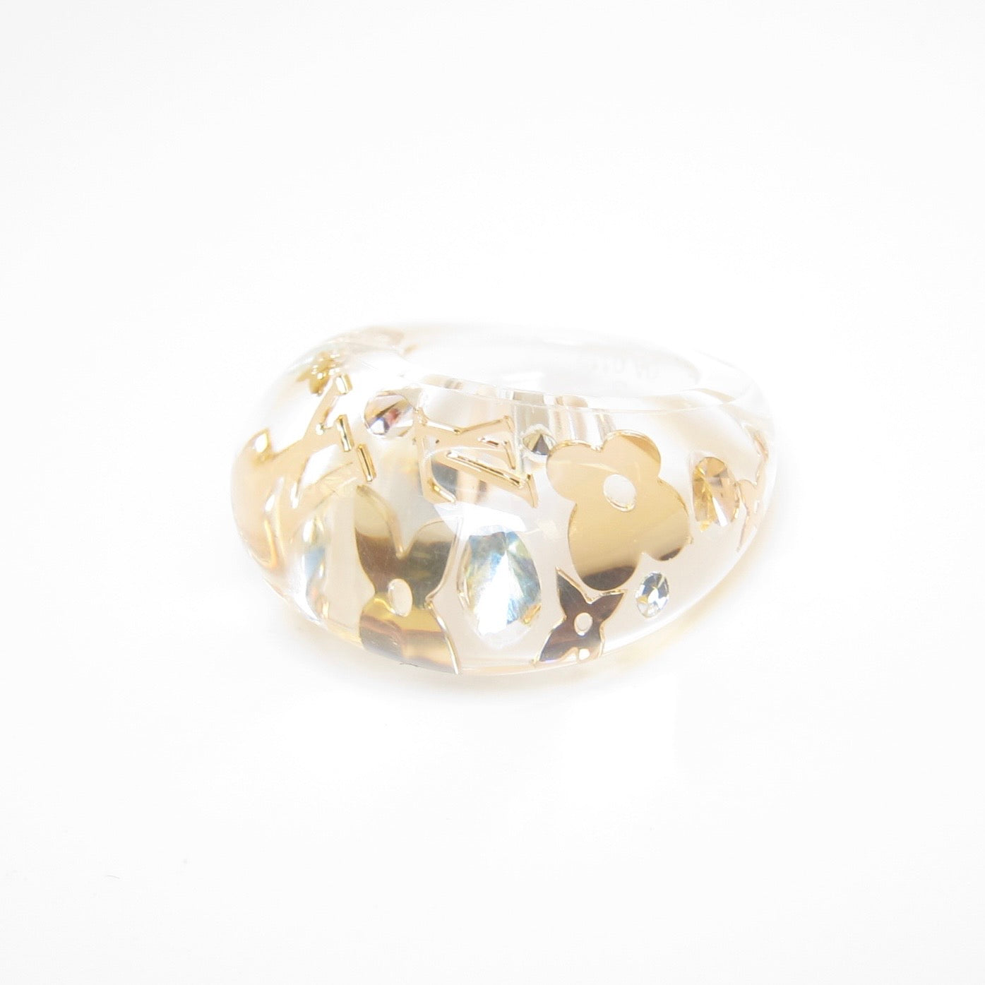 Louis Vuitton Vintage Monogram Inclusion Clear Resin Ring
