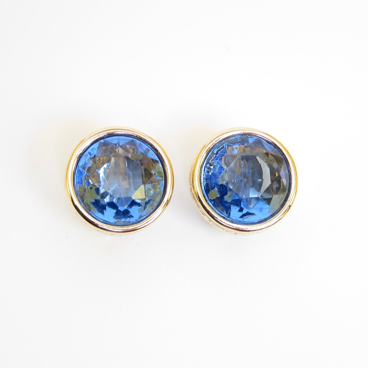 Givenchy Gold-Plated Blue Stone Clip-On Earrings
