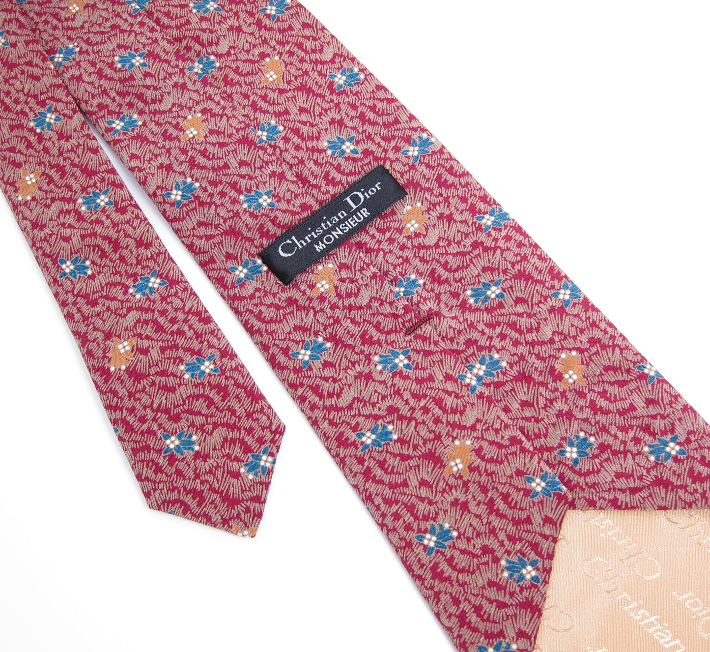 Christian Dior Vintage Micro Floral Silk Tie