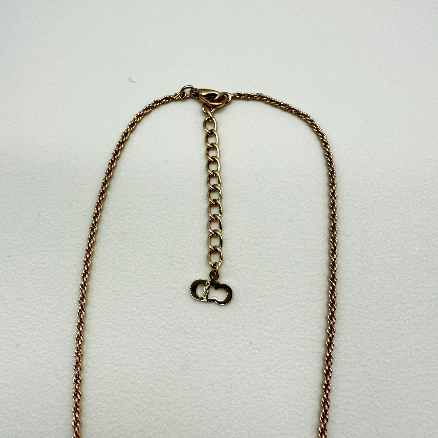 Christian Dior Vintage CD Logo in Heart with Rhinestone Golden Necklace
Length of Chain ~42cm
