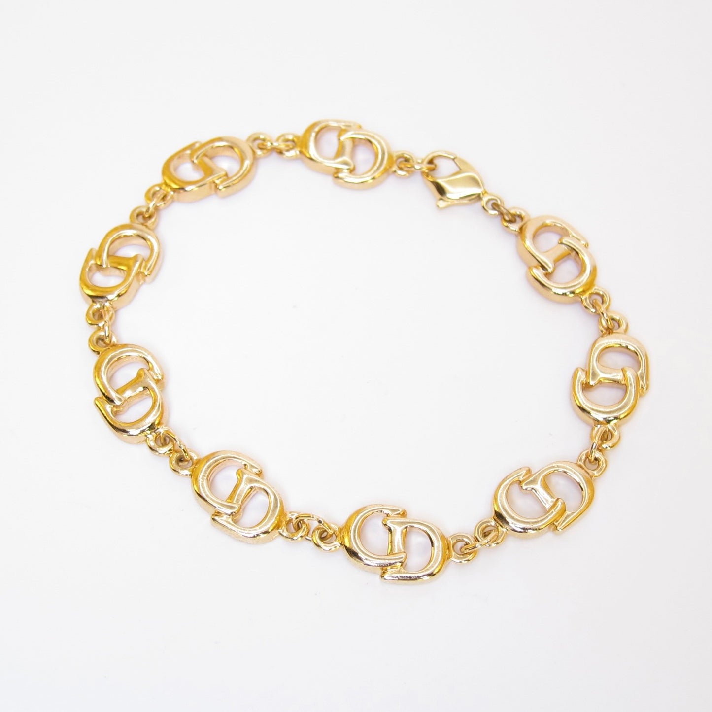 Christian Dior Vintage CD Logo Golden Bracelet