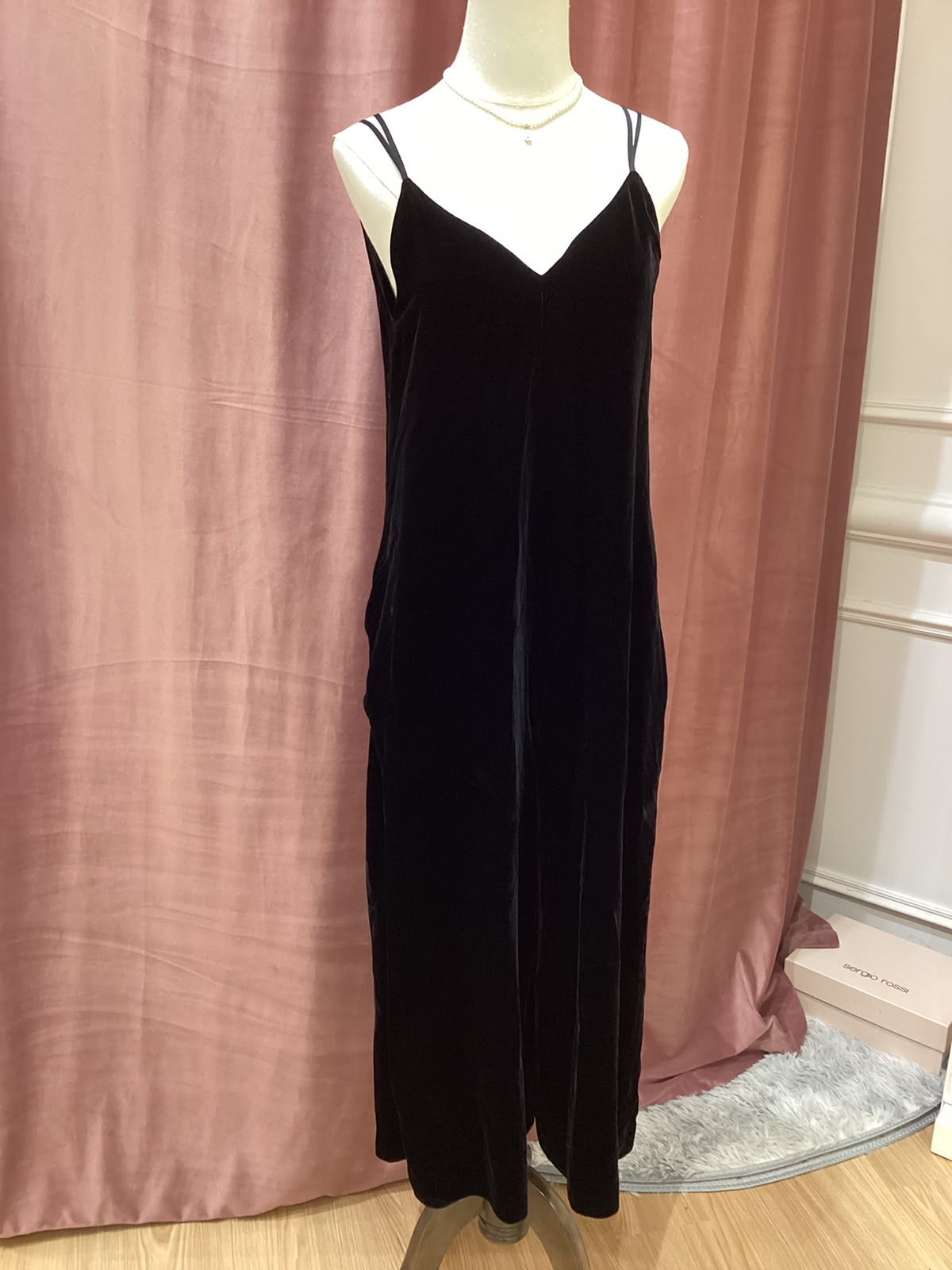 Armani Vintage Overalls Velor Black Jumpsuit