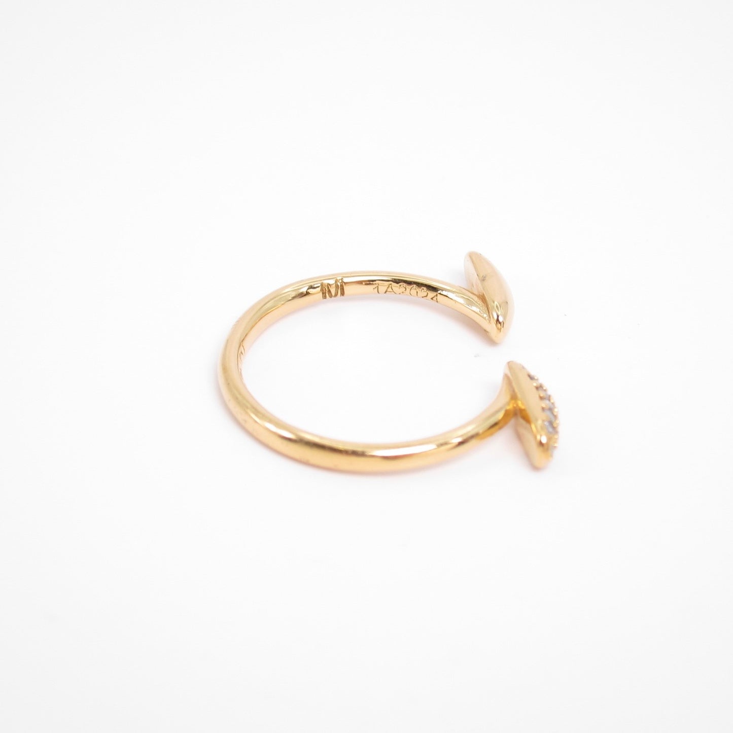 Fendi Vintage Filo Cubic Zirconia and Golden Open Cuff Ring