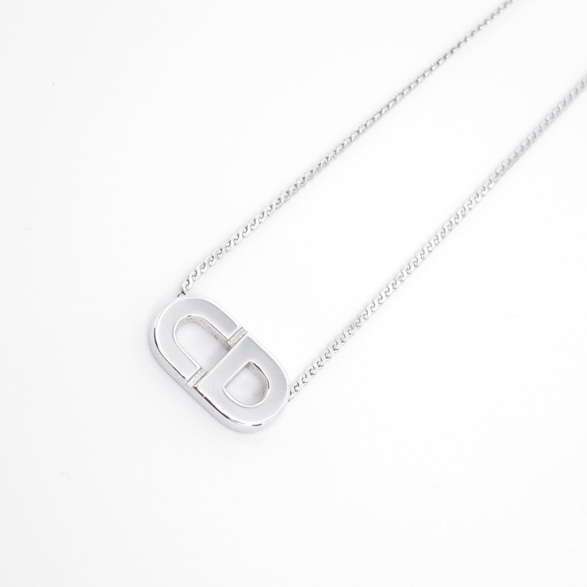 Christian Dior Vintage CD Logo Silver-Tone Necklace