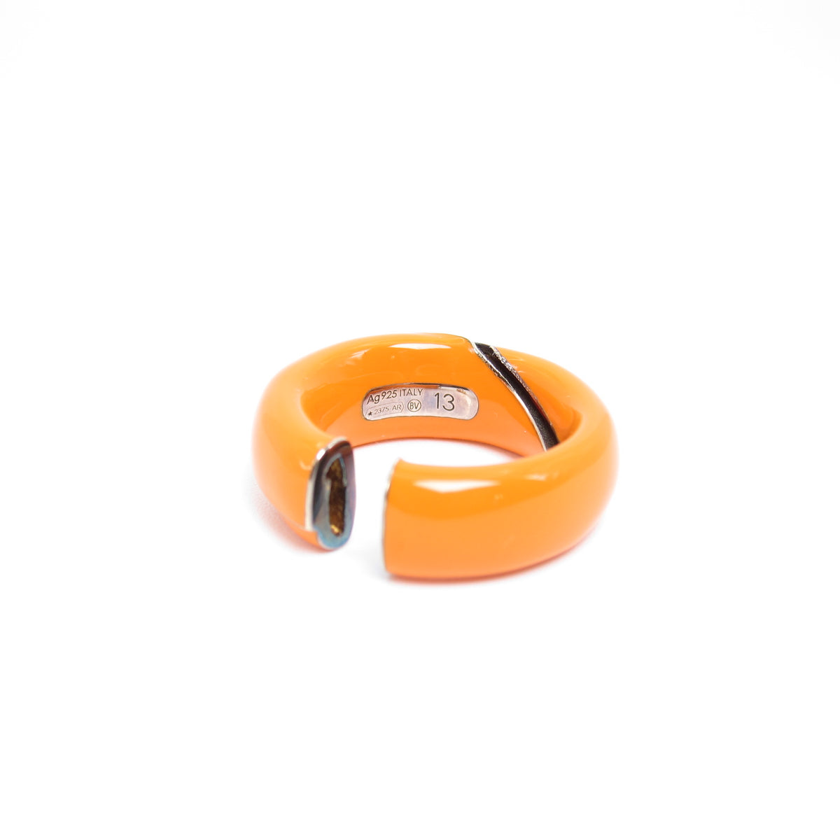 Bottega Veneta Vintage Orange 925 Sterling Silver Sculptural Ring