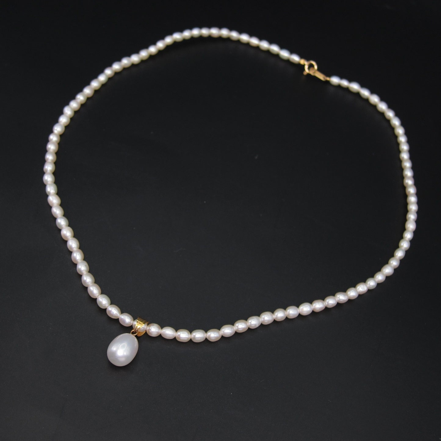 No Brand Vintage Freshwater Pearl with 18K Buckle Necklace