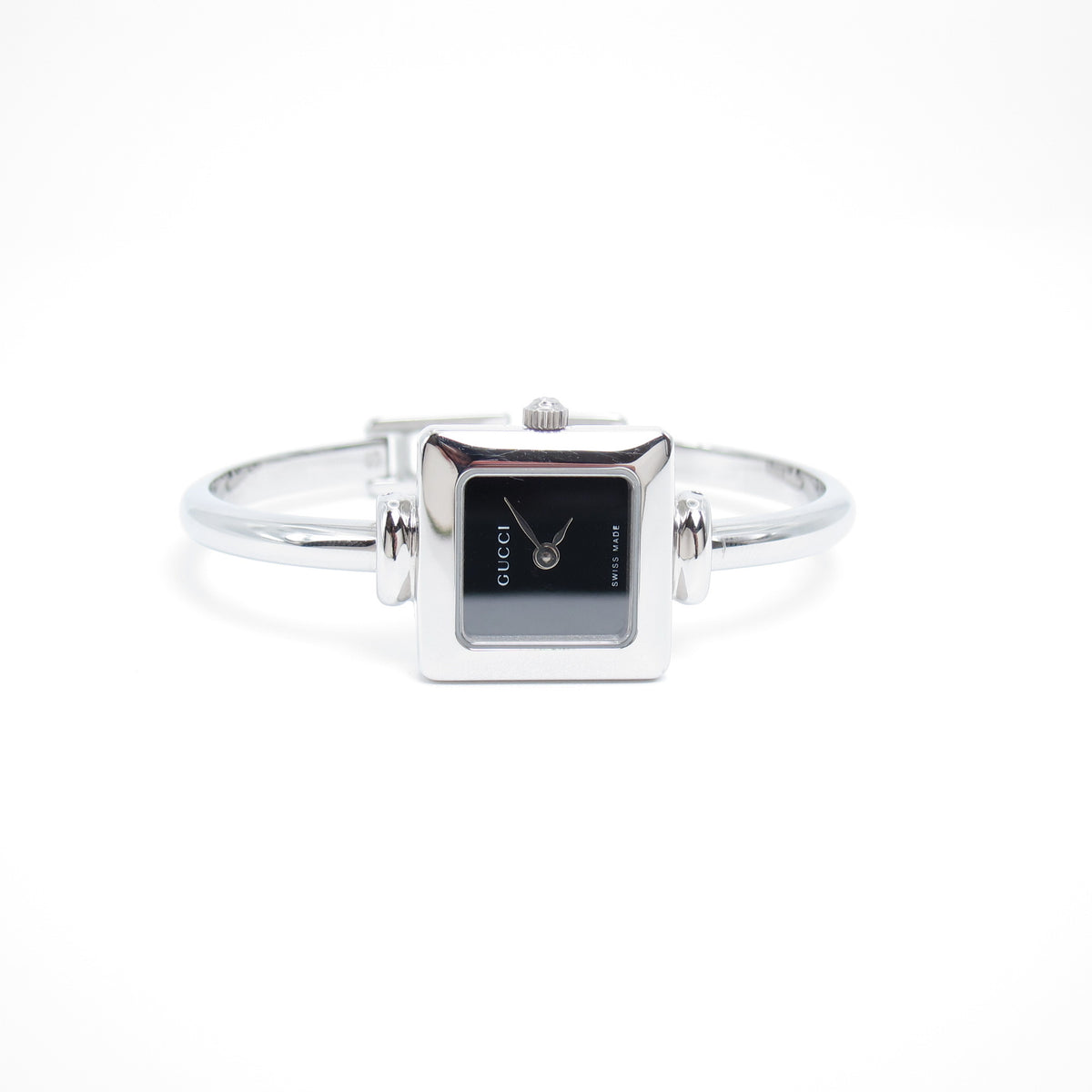 Gucci Vintage 1900L Black Square Dial Bangle Watch with Box