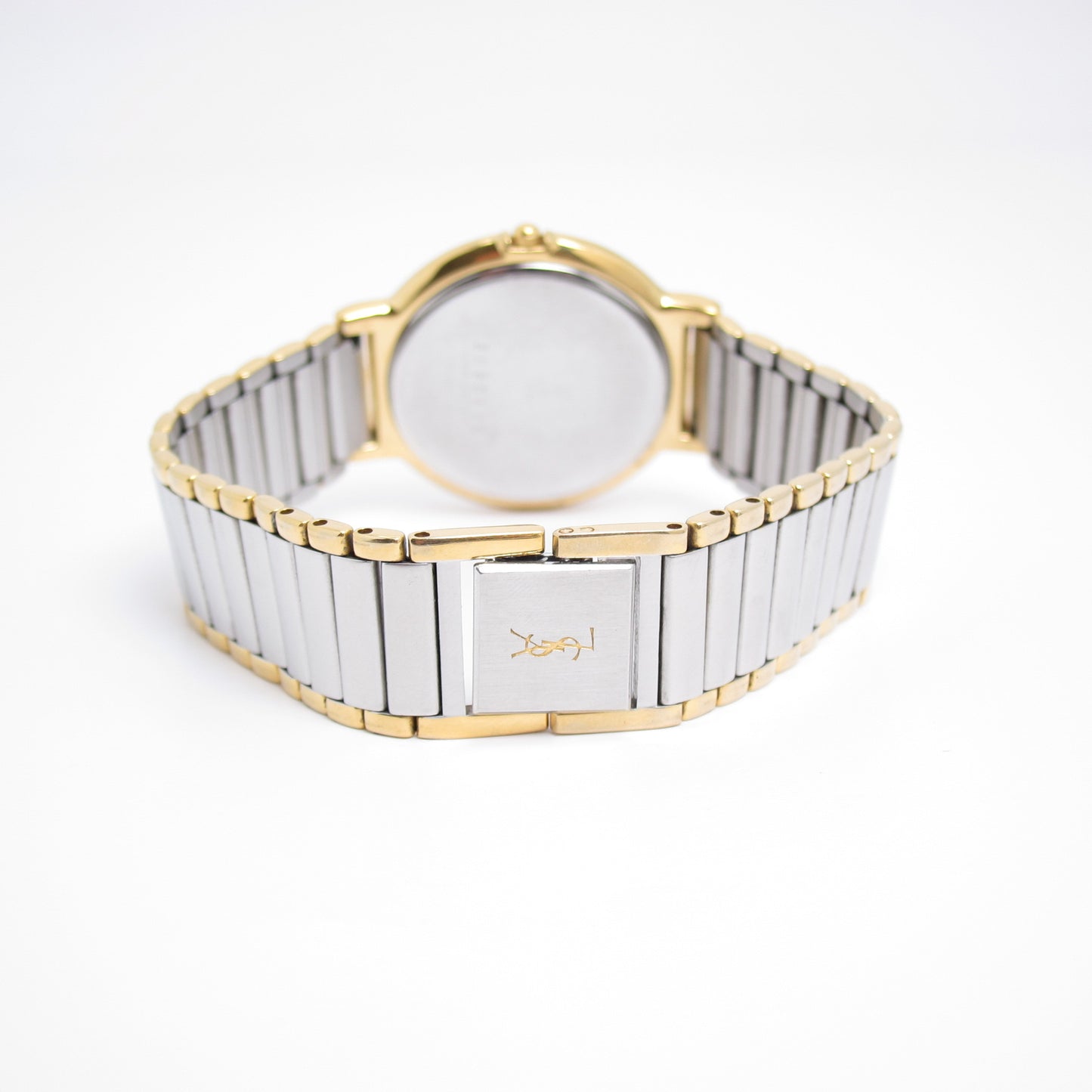 Yves Saint Laurent Vintage Round Champagne Face Two Tone Watch
