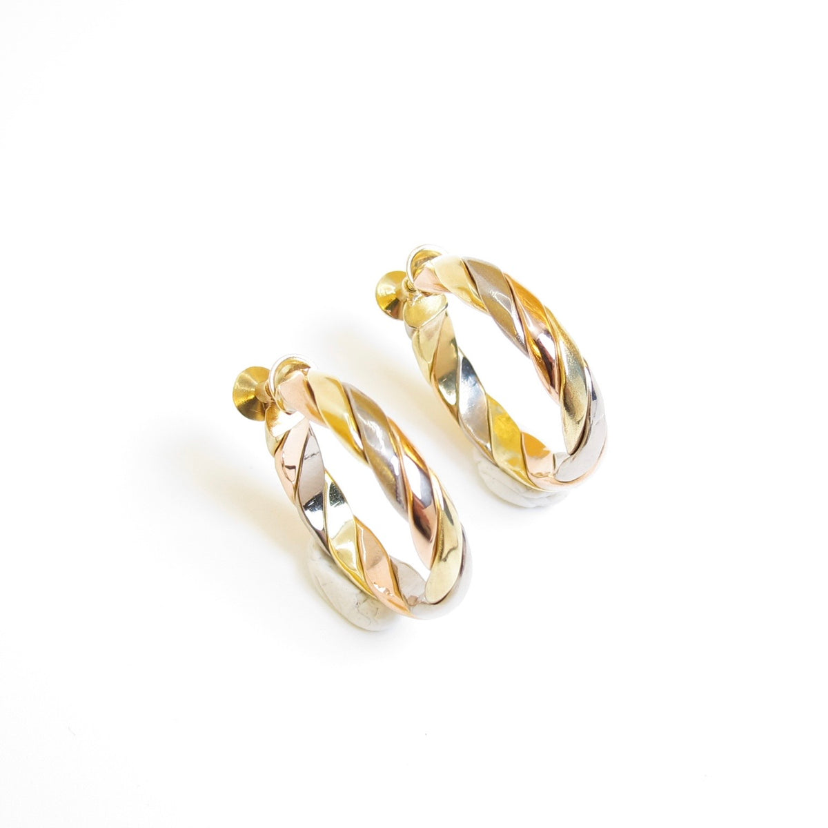 Mikimoto Vintage Mikimoto K18 Three Colors Clip-on Earrings