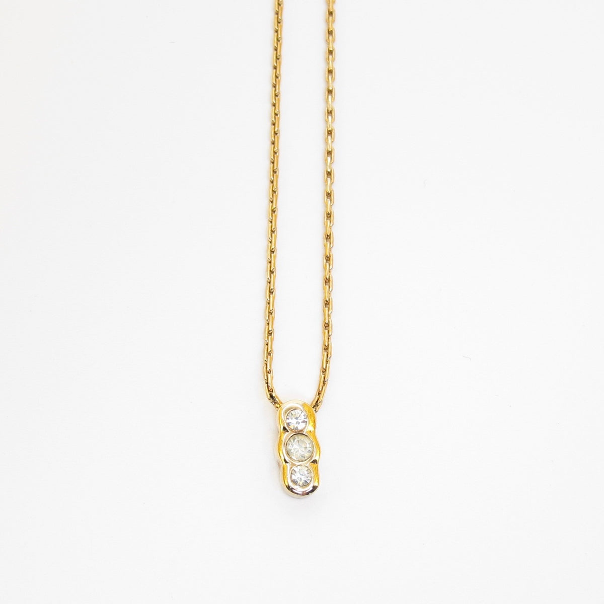 Christian Dior Vintage Triple Crystal Bar Necklace