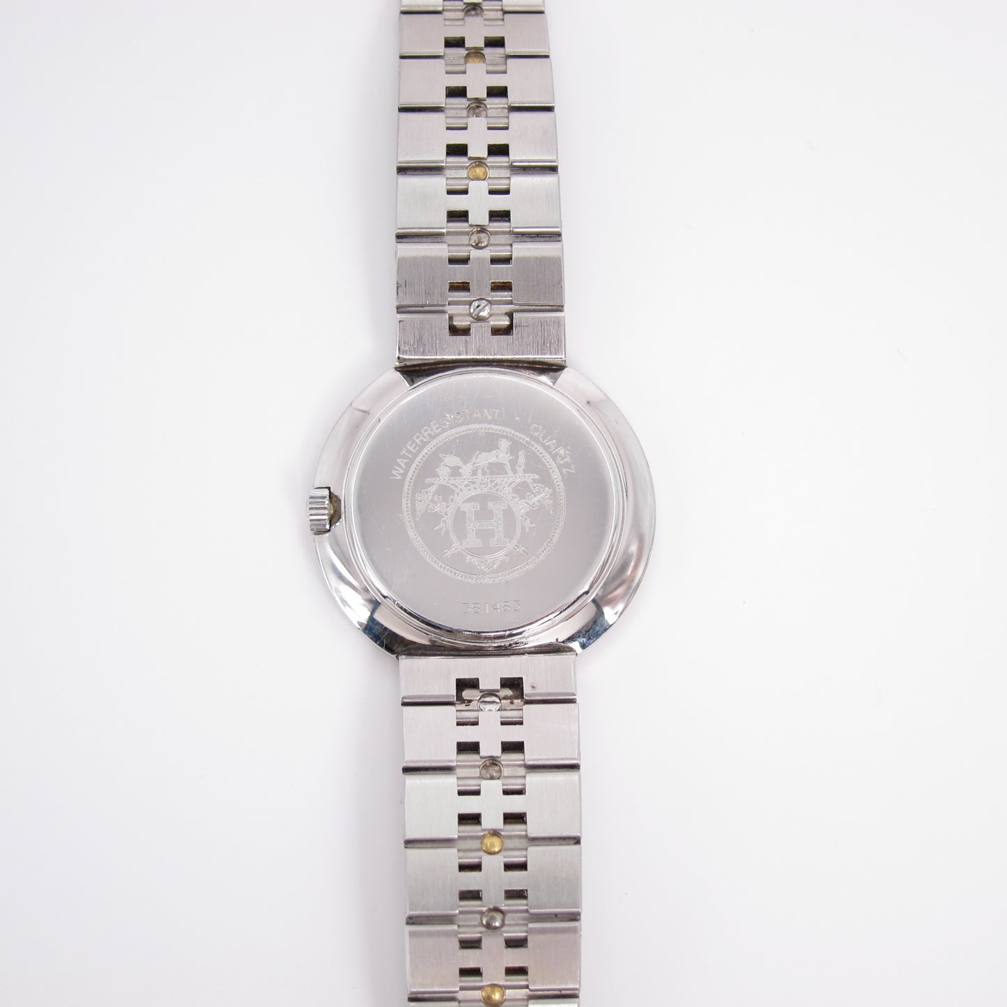 Hermes Vintage Olympia White Face with Date and H Bracelet Two Tone Watch