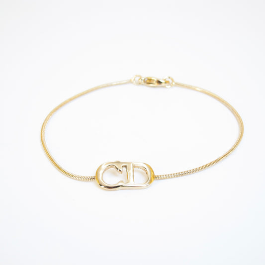 Christian Dior Vintage CD Logo Golden Bracelet