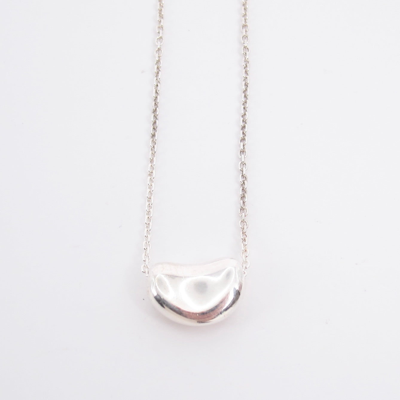 Tiffany Vintage 925 Silver Bean Pendant Necklace