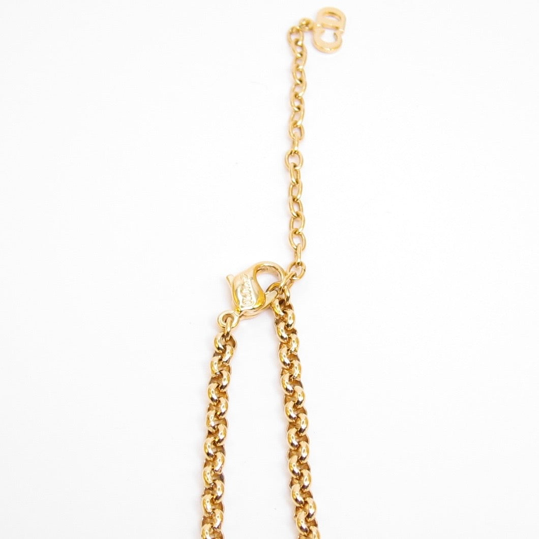 Christian Dior Vintage Dolphin with Rhinestone Golden Necklace