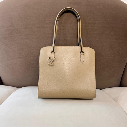 Delvaux Vintage Beige Grain Leather Tall Tote Handbag