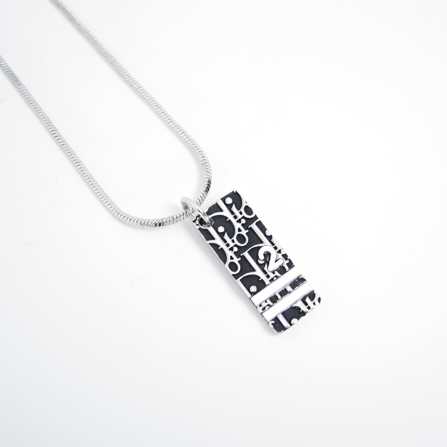 Christian Dior Vintage Black and Silver Trotter Necklace