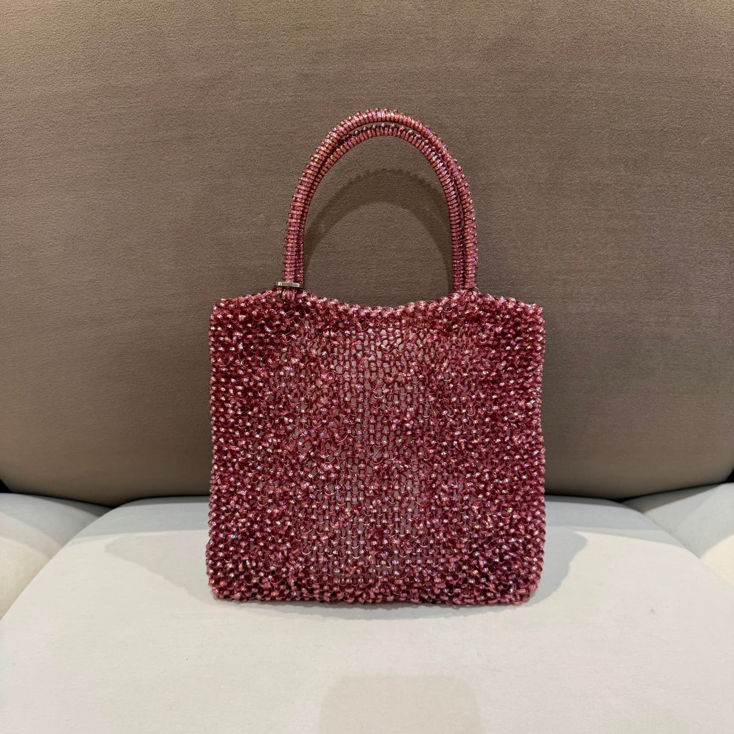Anteprima Vintage Pink Wire Top Handle Handbag