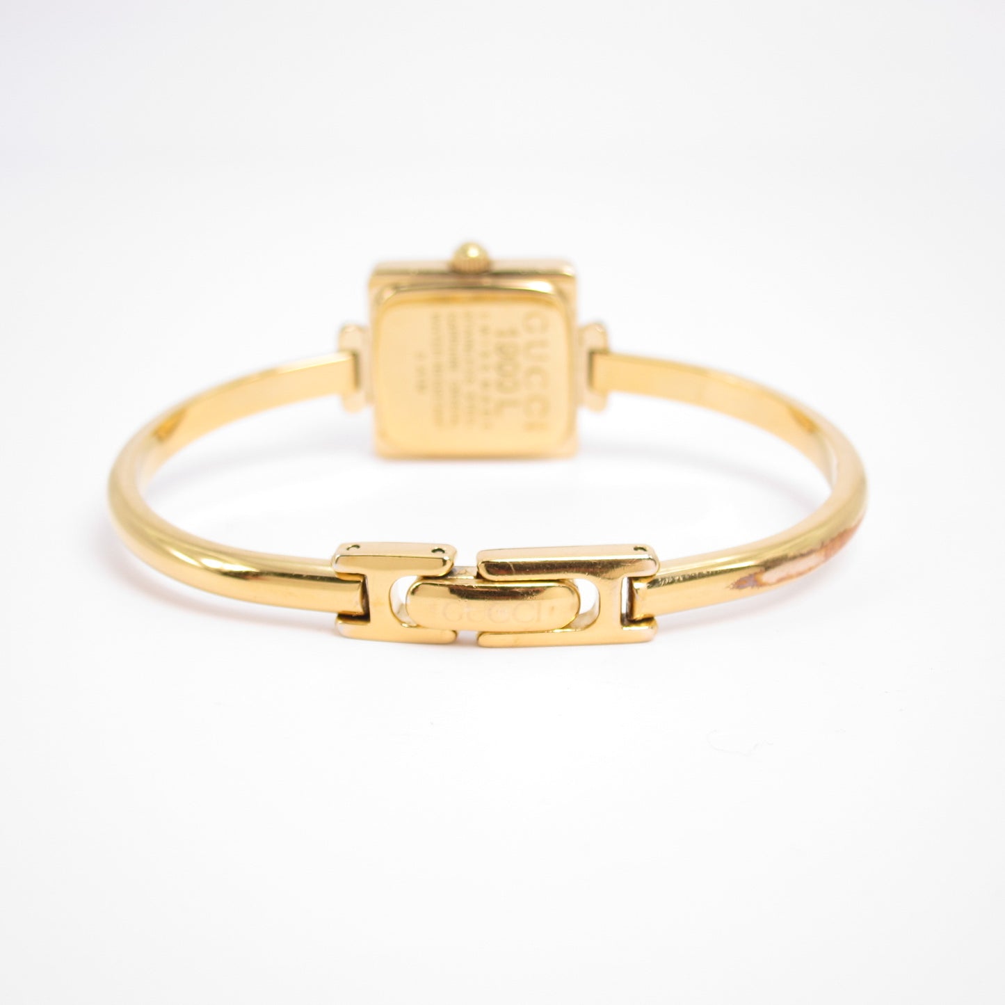Gucci Vintage Square White Face Golden Bangle Watch