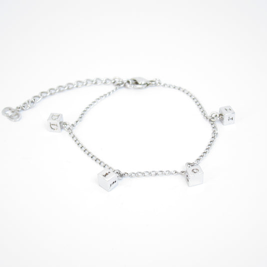 Christian Dior Vintage Dior Logo on Cube Silver Bracelet