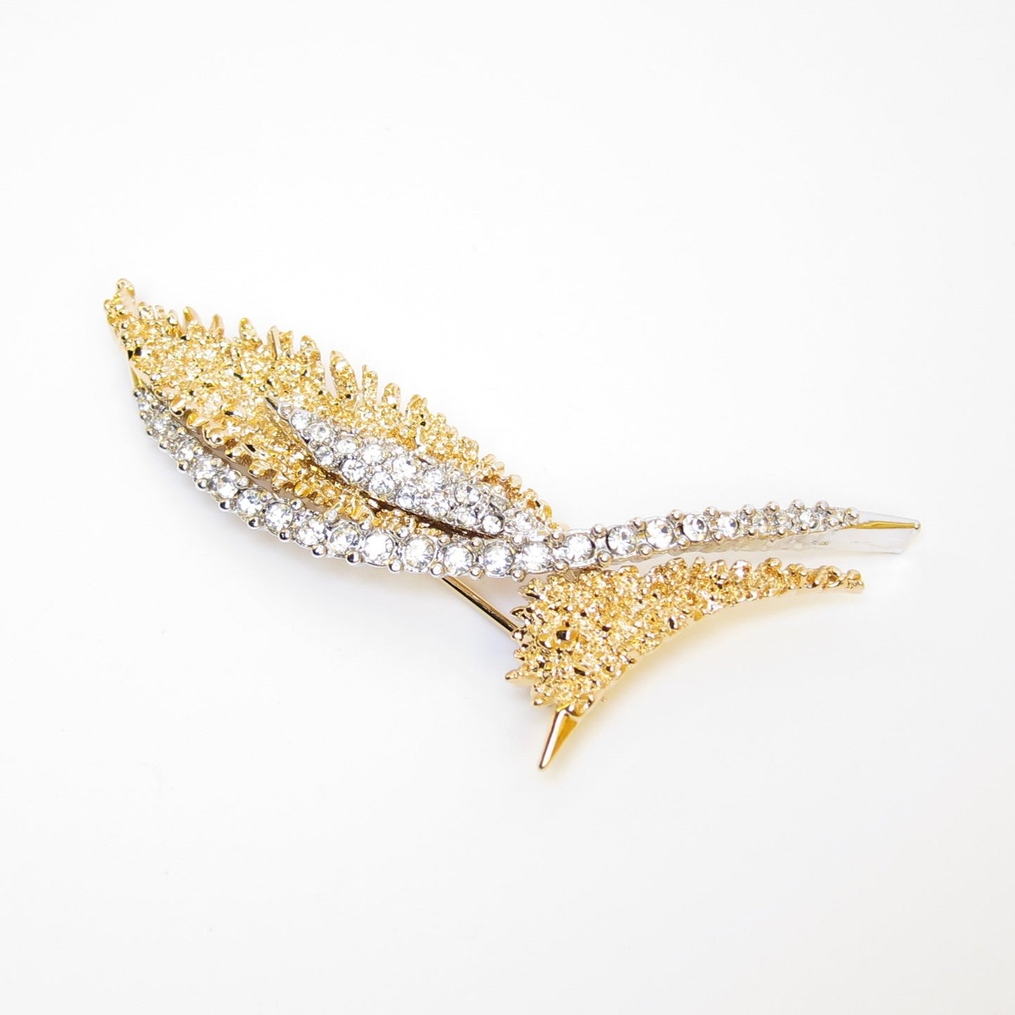 Nina Ricci Vintage Fish Motif with Rhinestone Two Tone Brooch