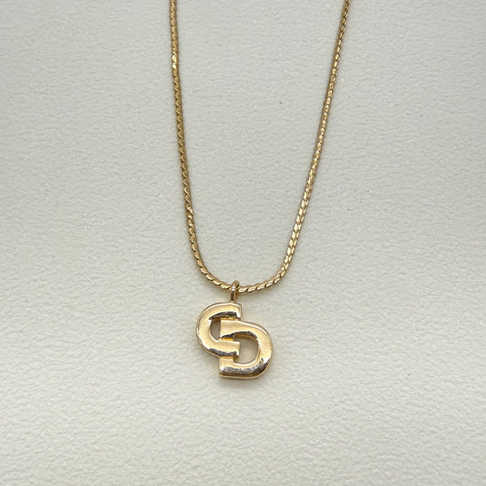 Christian Dior Vintage CD Logo Golden Necklace