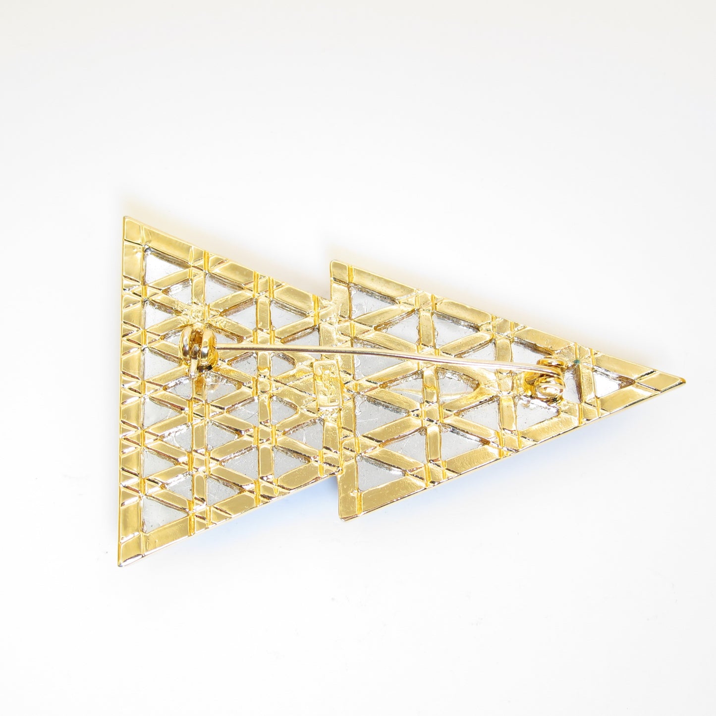 Yves Saint Laurent Vintage Purple and Red Triangle Golden Brooch