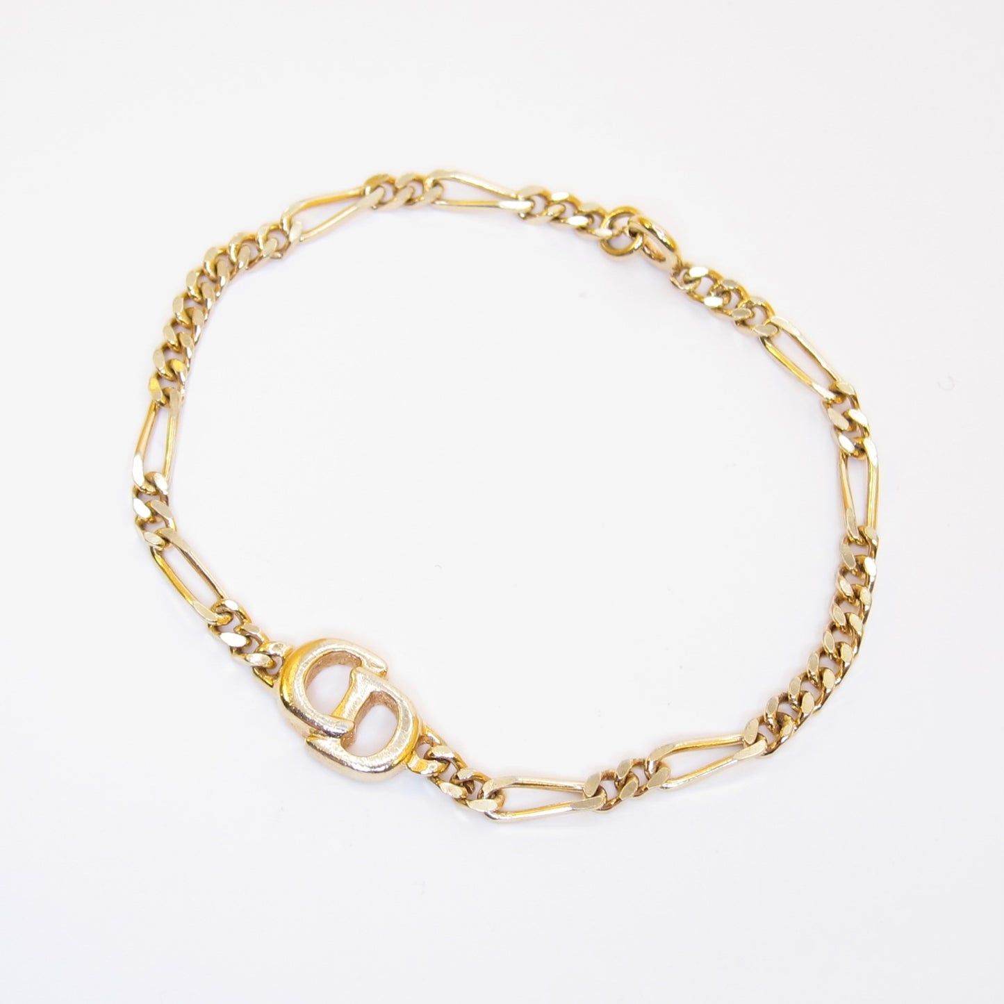 Christian Dior Vintage CD Logo Golden Bracelet