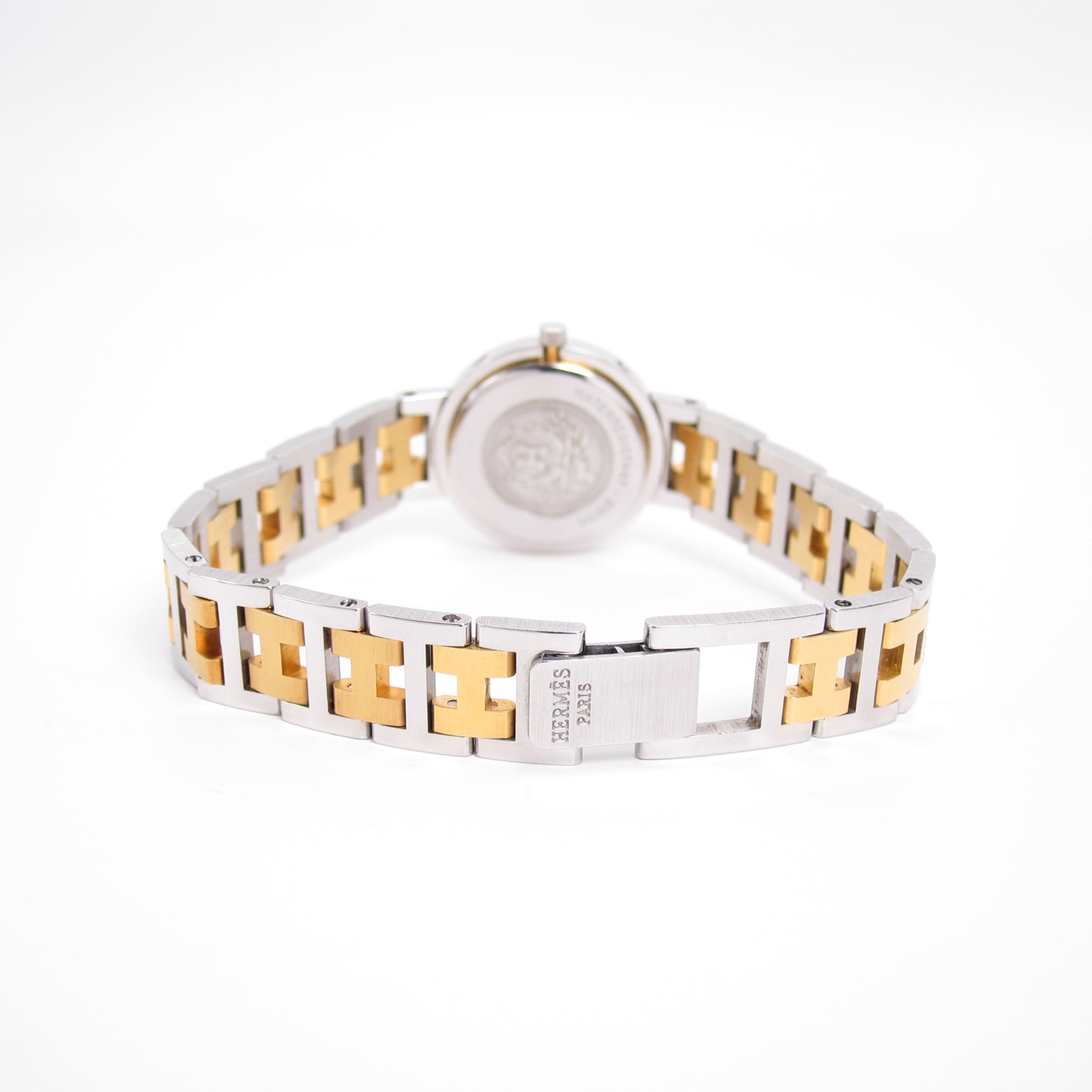 Hermes Vintage Clipper Ivory Dial with Date and H Bracelet Two Tone Watch