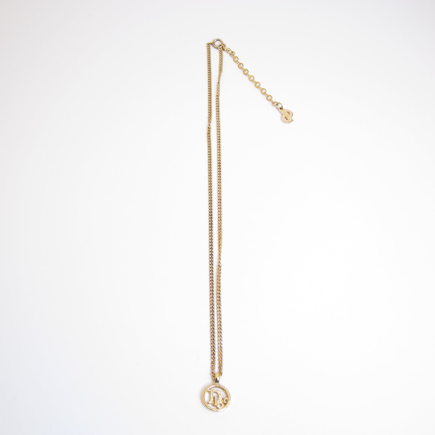 Christian Dior Vintage Dior Logo in Circle Golden Necklace