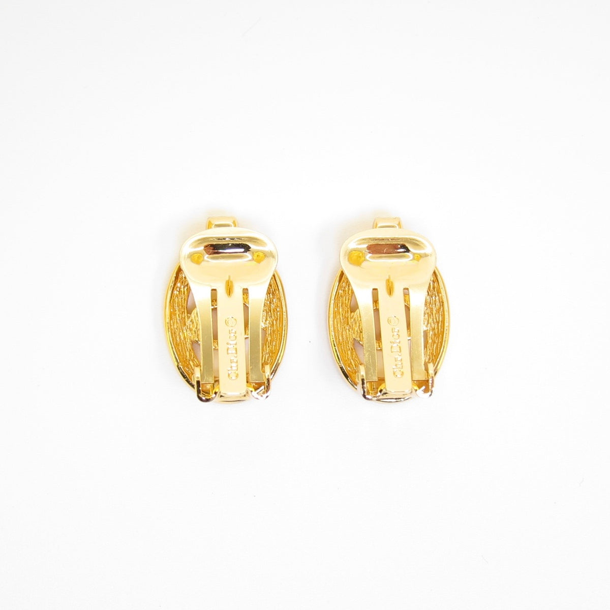 Christian Dior Vintage Rhinestone CD Clip Earrings