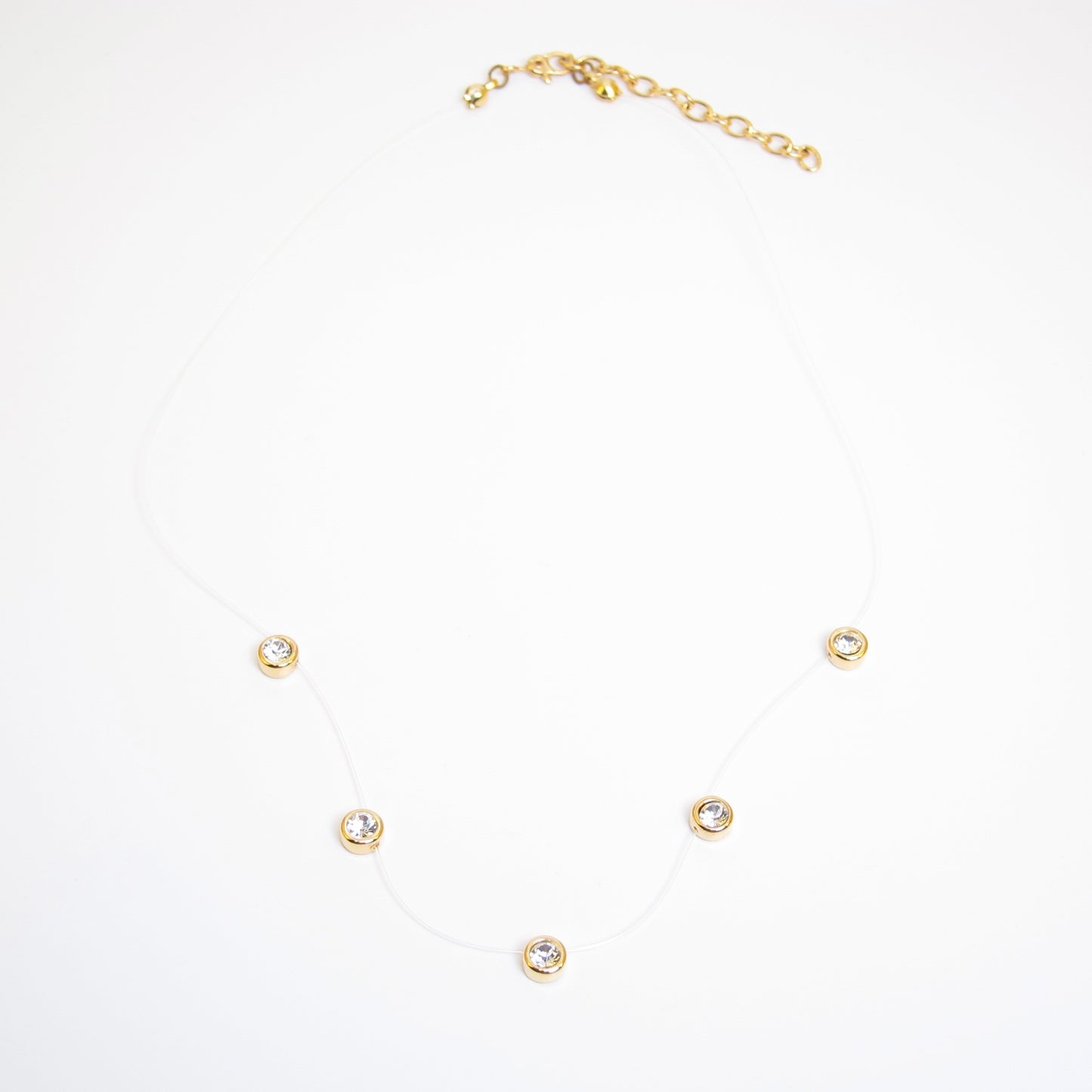 Monet Vintage Golden Bezel Rhinestone Necklace
