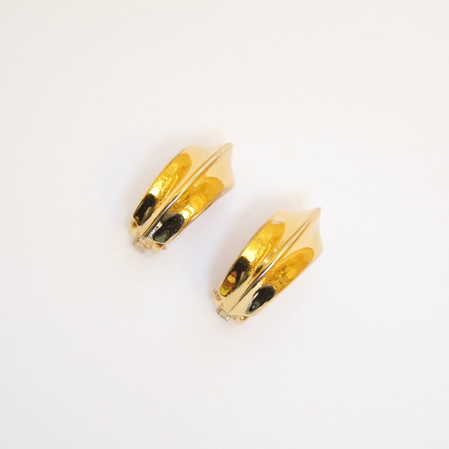 Yves Saint Laurent Vintage Stylish Golden Clip-on Earrings