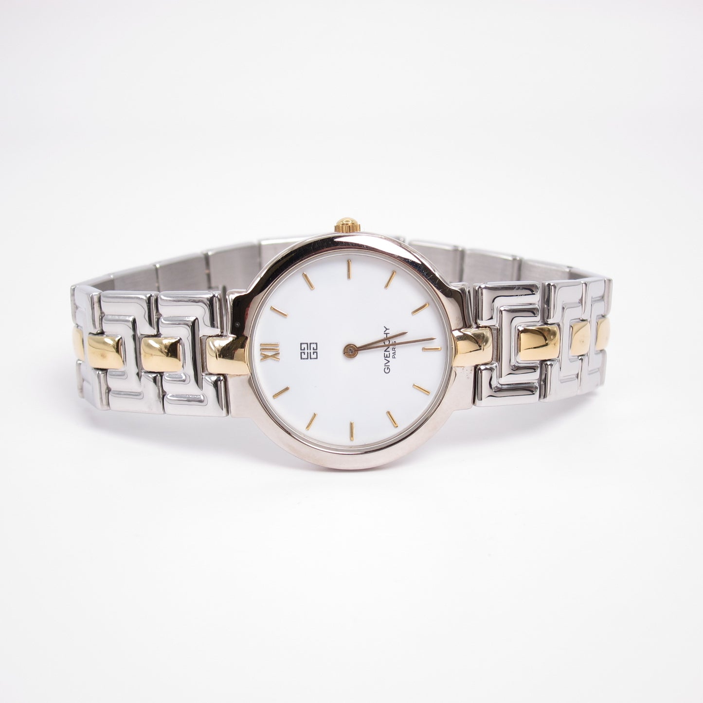 Givenchy Vintage Round White Face Two Tone Watch
