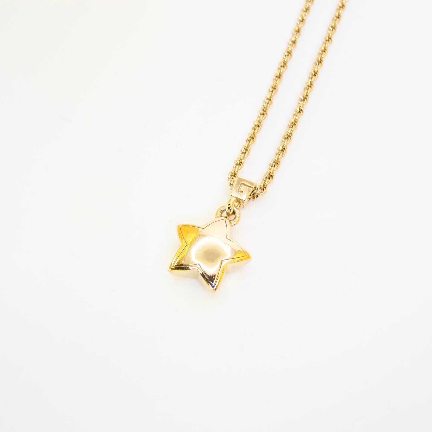 Givenchy Vintage G Logo and Star Golden Necklace