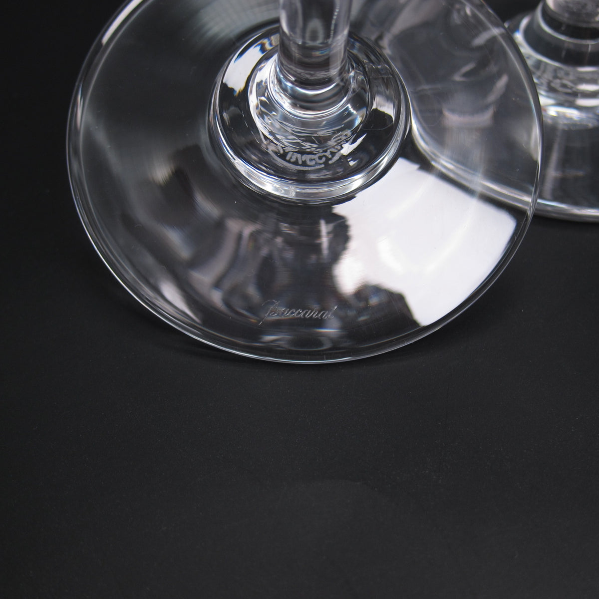 Baccarat Vintage Crystal Capri Optic Claret Wine Glasses Set of 2
