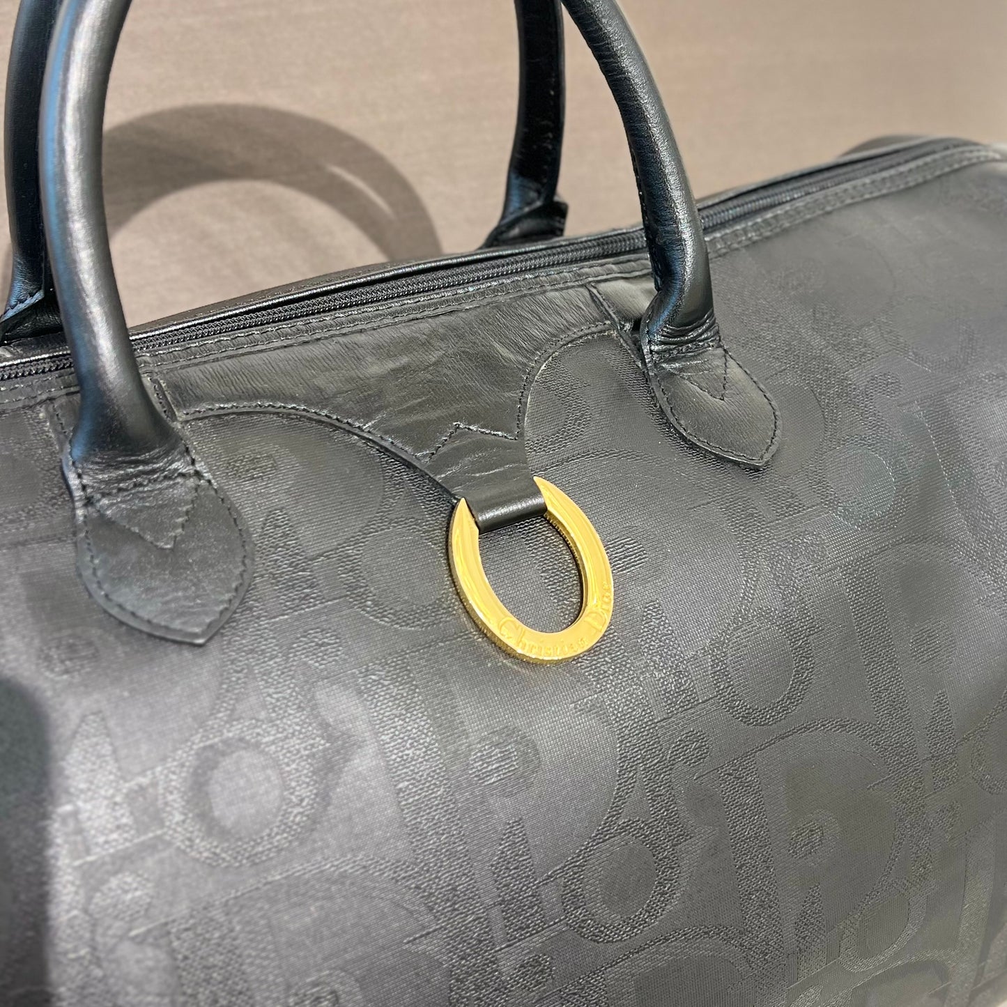 Christian Dior Trotter Boston Bag In Black Color