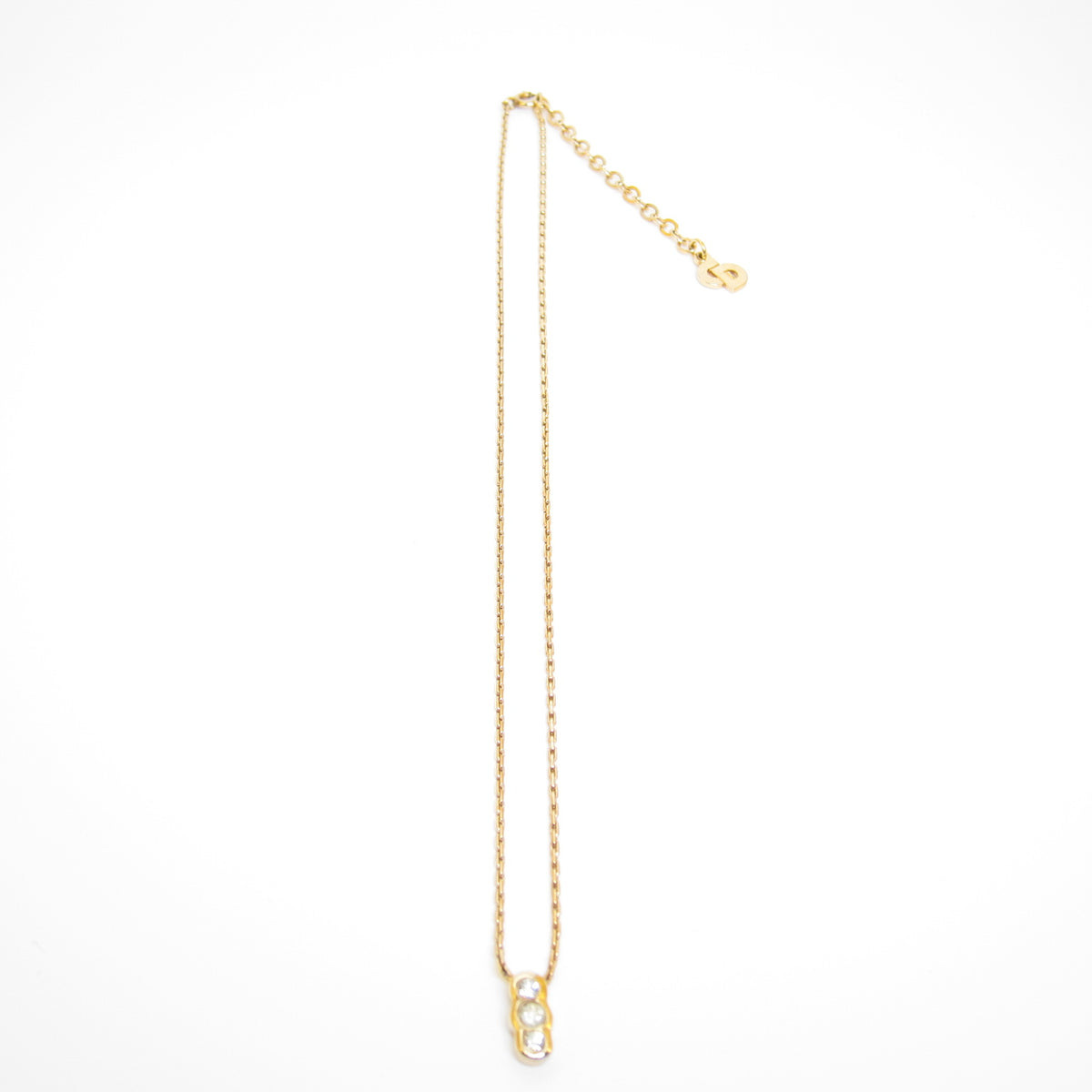 Christian Dior Vintage Triple Crystal Bar Necklace