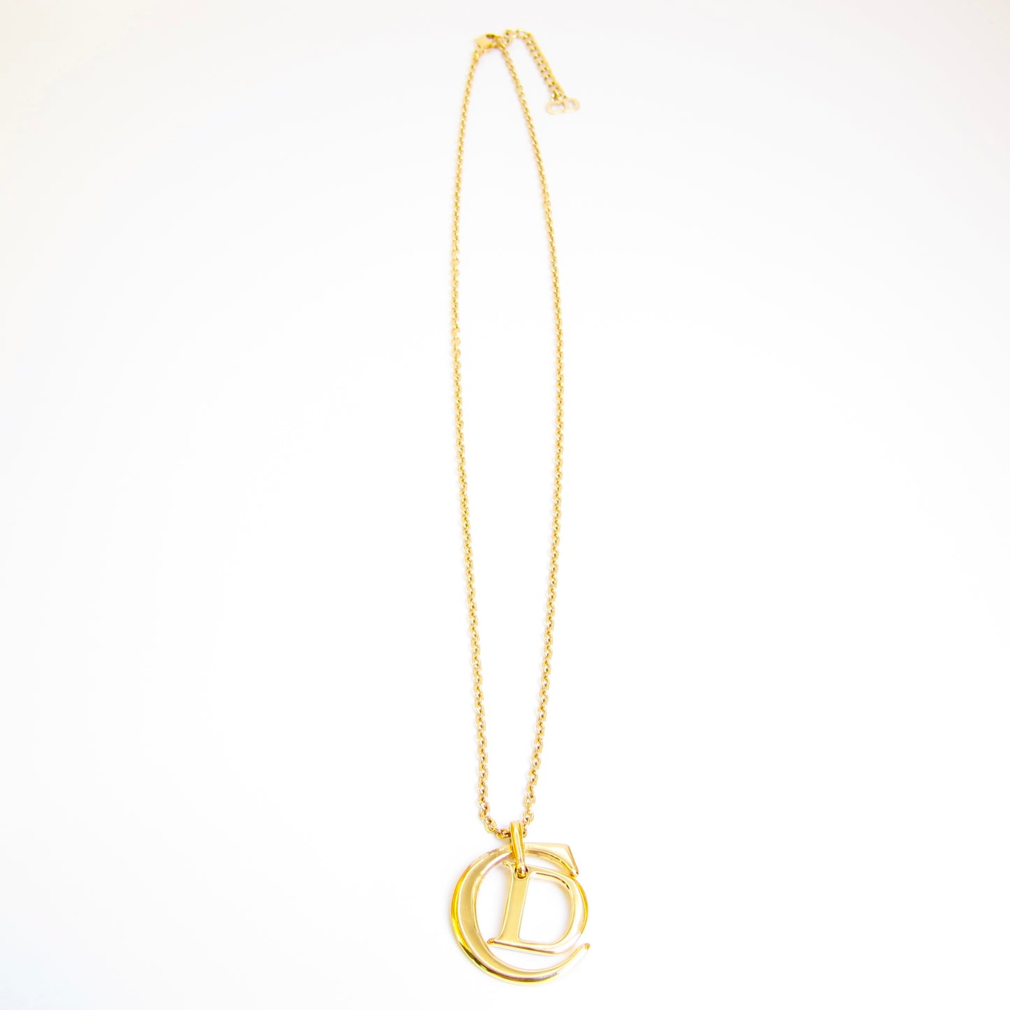 Christian Dior Vintage CD Logo Golden Necklace