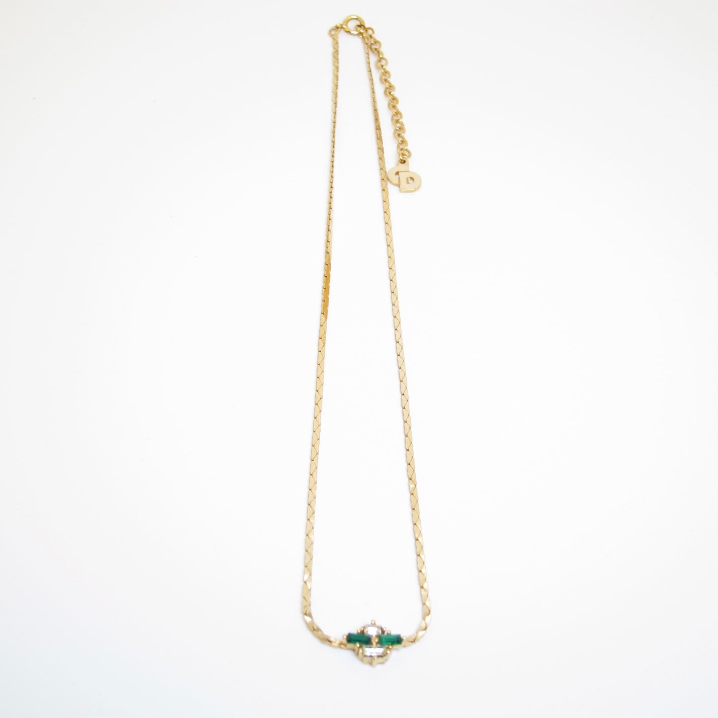 Christian Dior Vintage Green Crystal Necklace