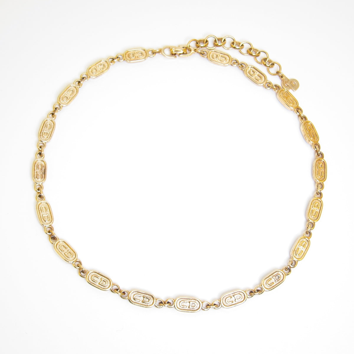 Christian Dior Vintage Repeating CD Link Necklace