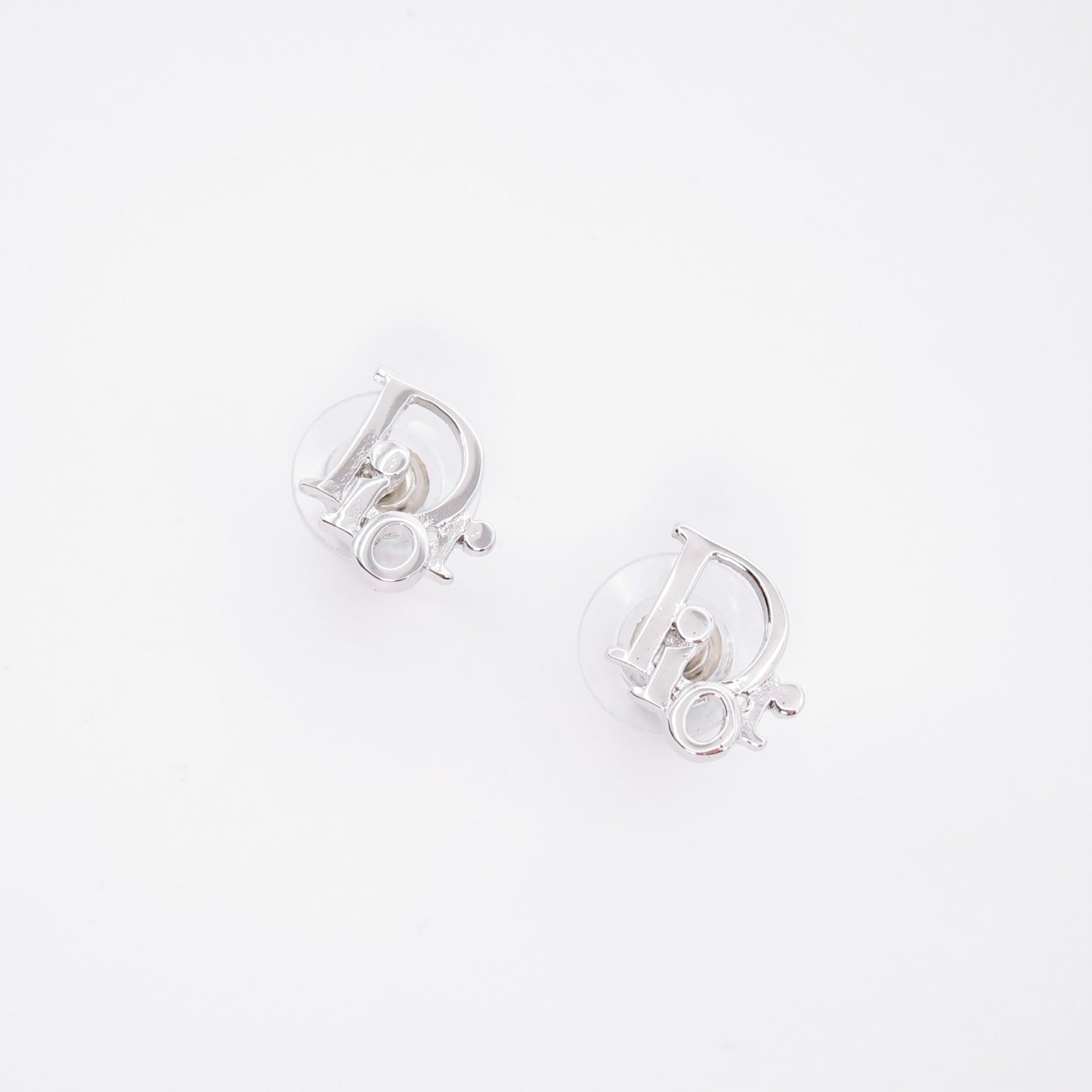 Christian Dior Vintage Dior Logo Silver Earrings