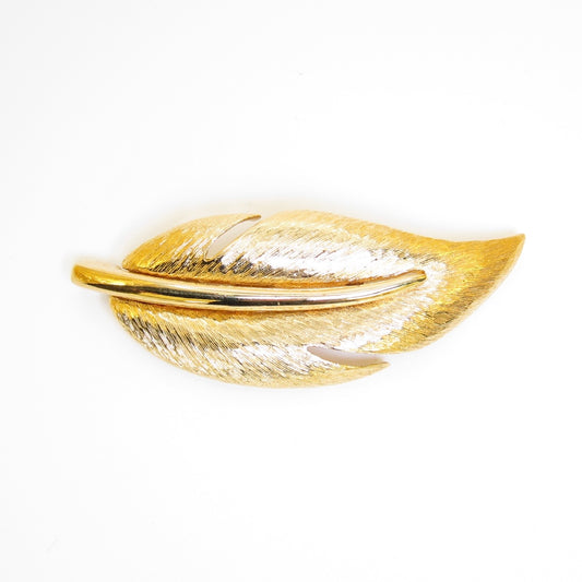 Givenchy Vintage Leaf Motif Golden Brooch