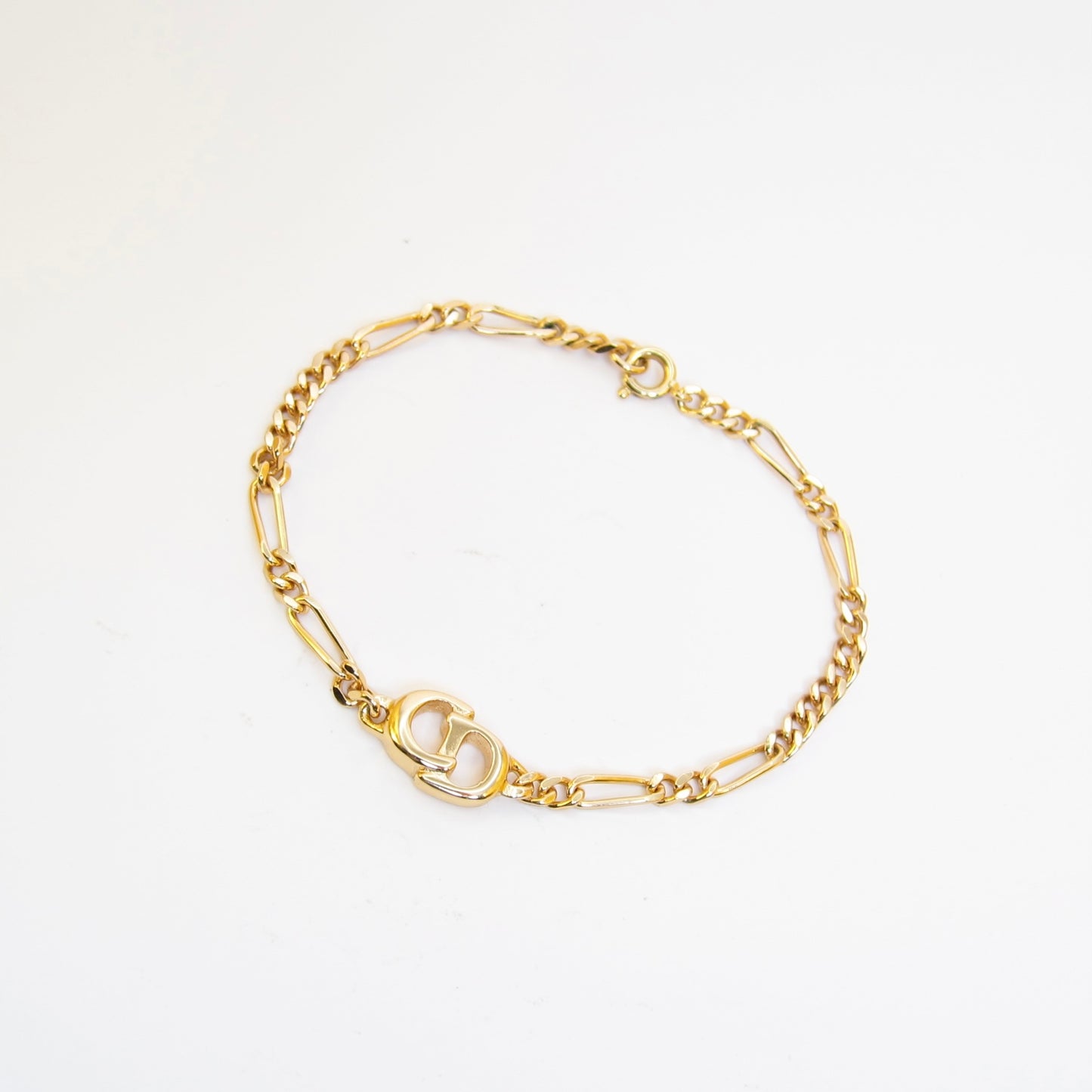 Christian Dior 復古 CD 標誌金色手鍊