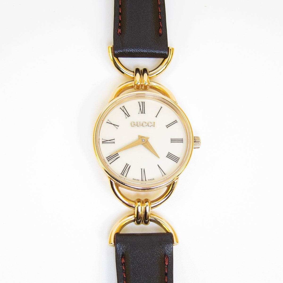 Gucci 金色白面羅馬數字石英腕錶