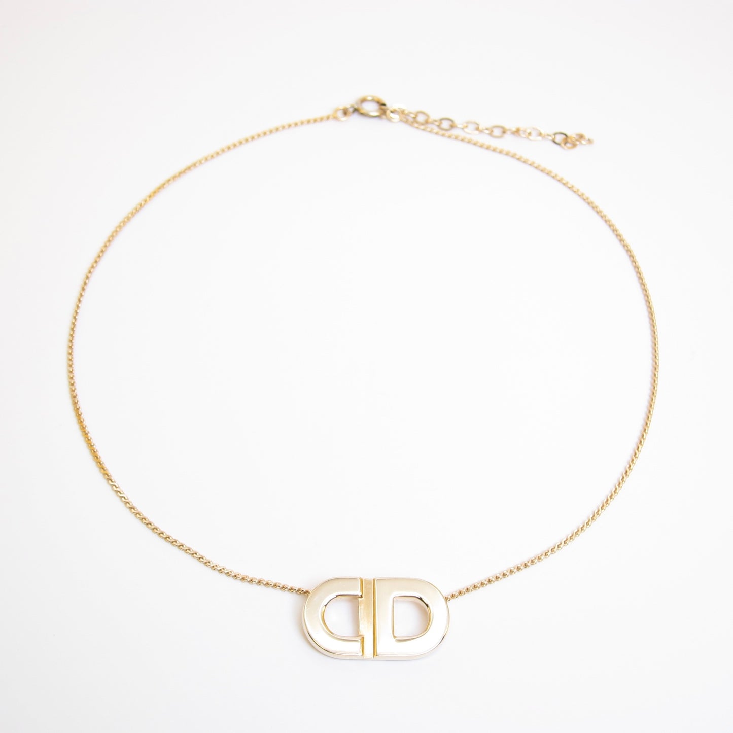 Christian Dior Vintage CD Logo Golden Necklace