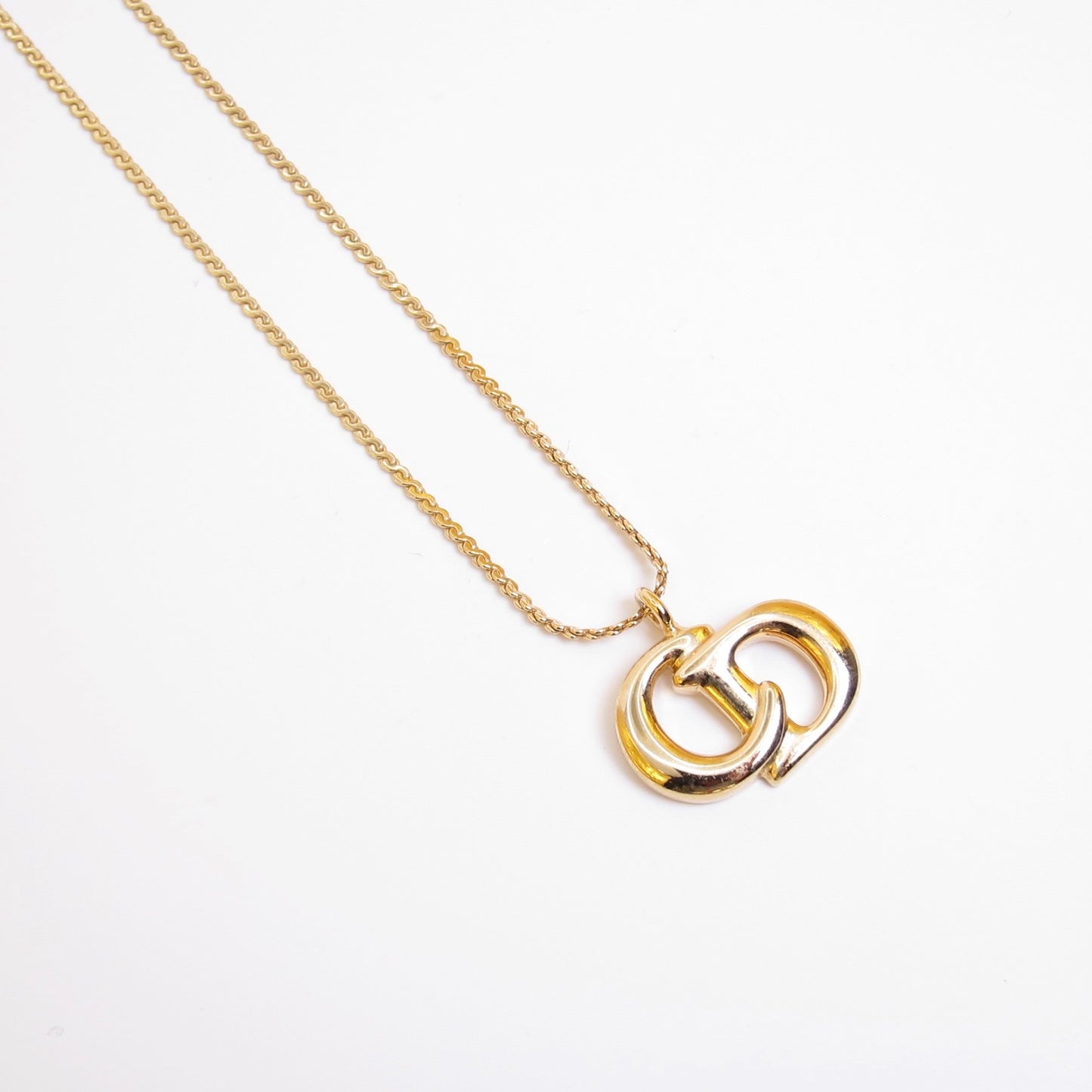 Christian Dior Vintage CD Logo Golden Necklace