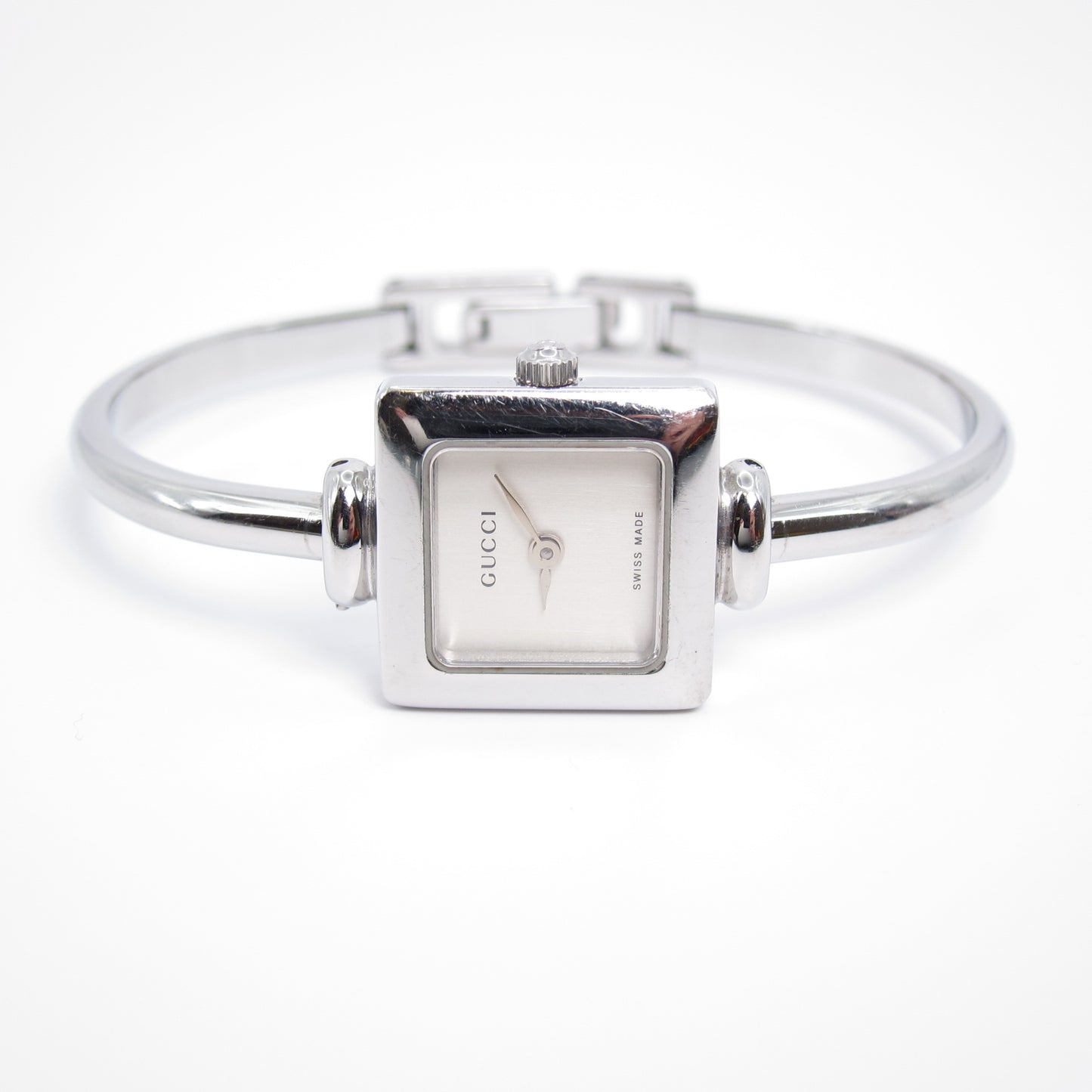 Gucci Vintage Square Face Silver Bangle Watch