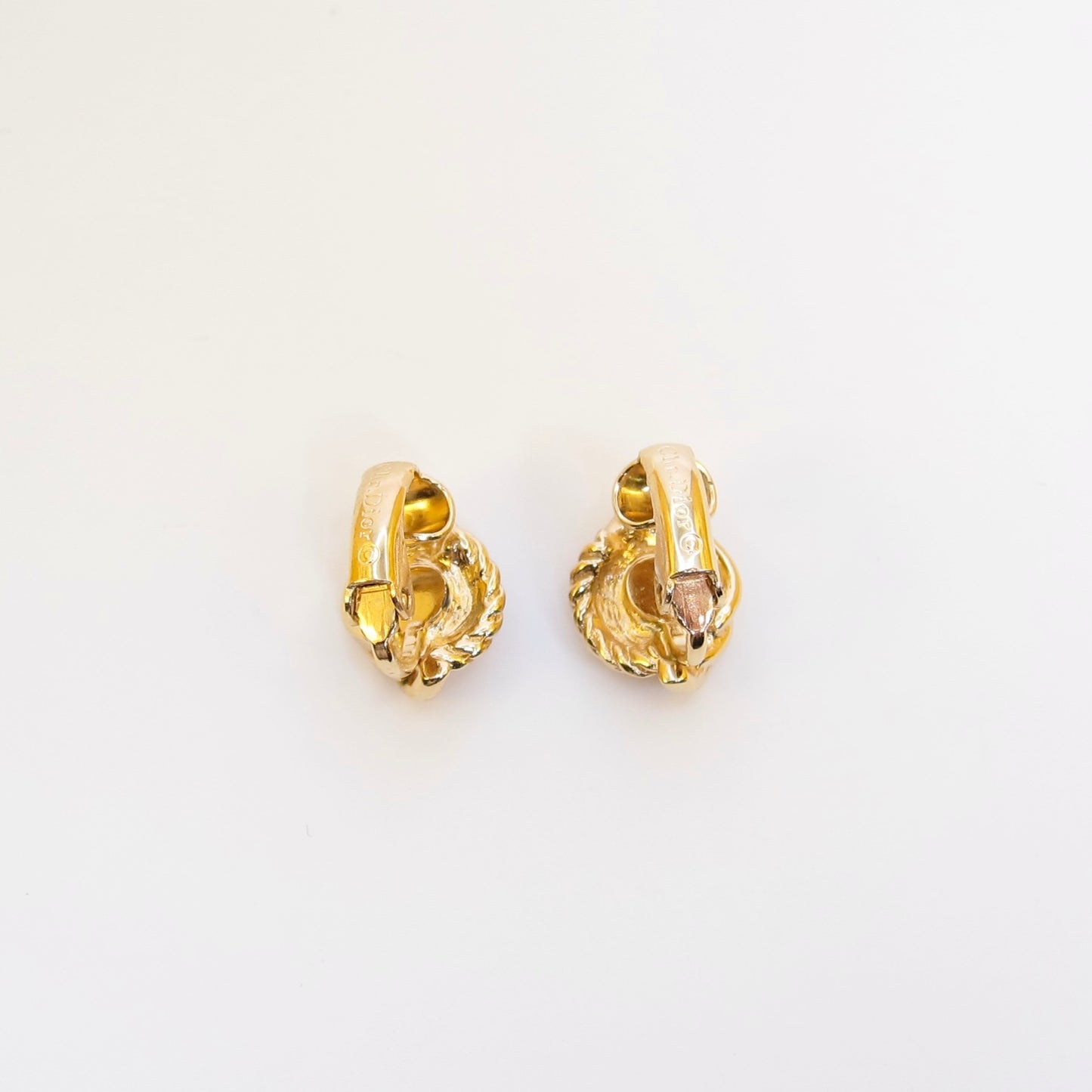 Christian Dior Vintage Stylish Golden Clip-on Earrings