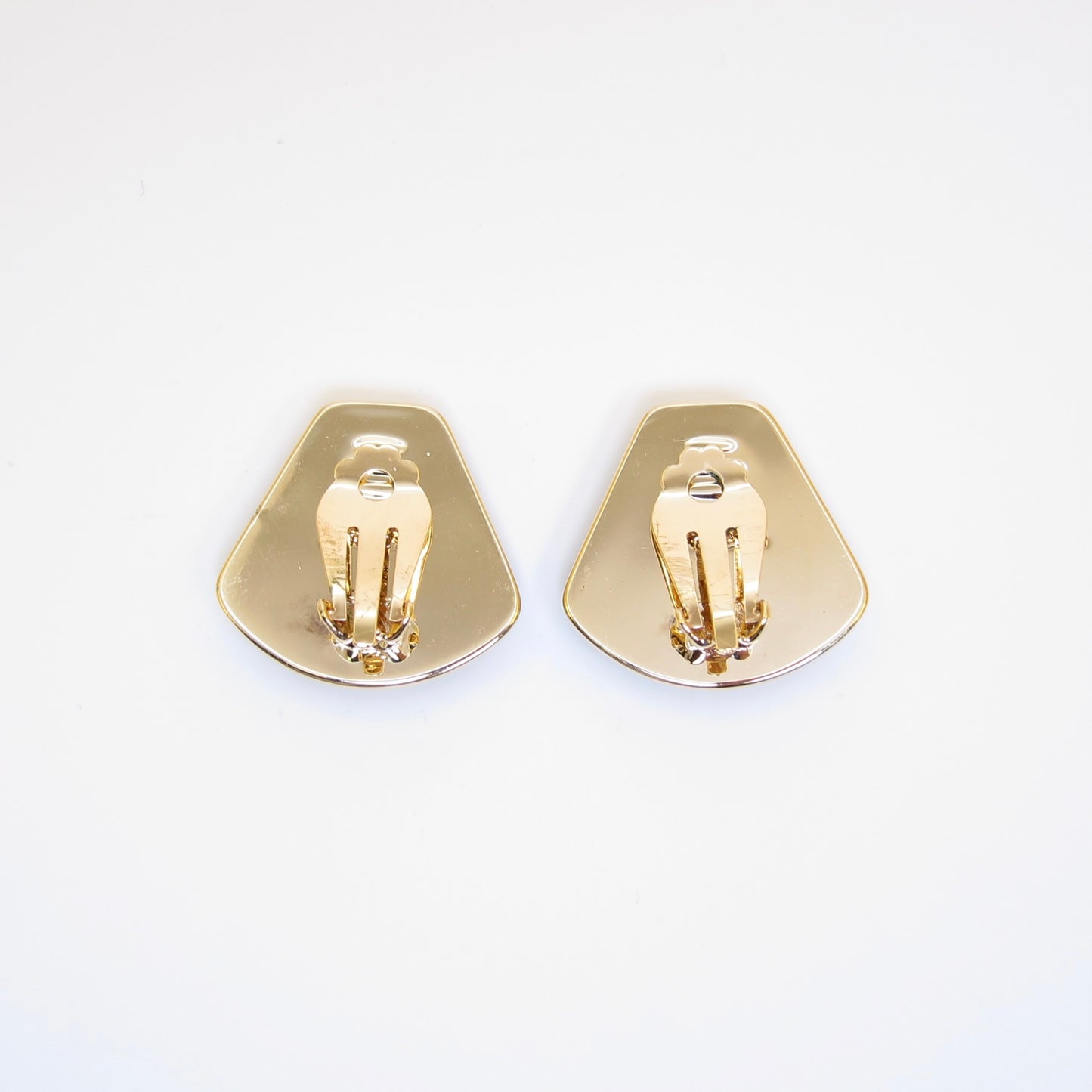 Hermes Vintage Green Enamel Golden Clip-on Earrings