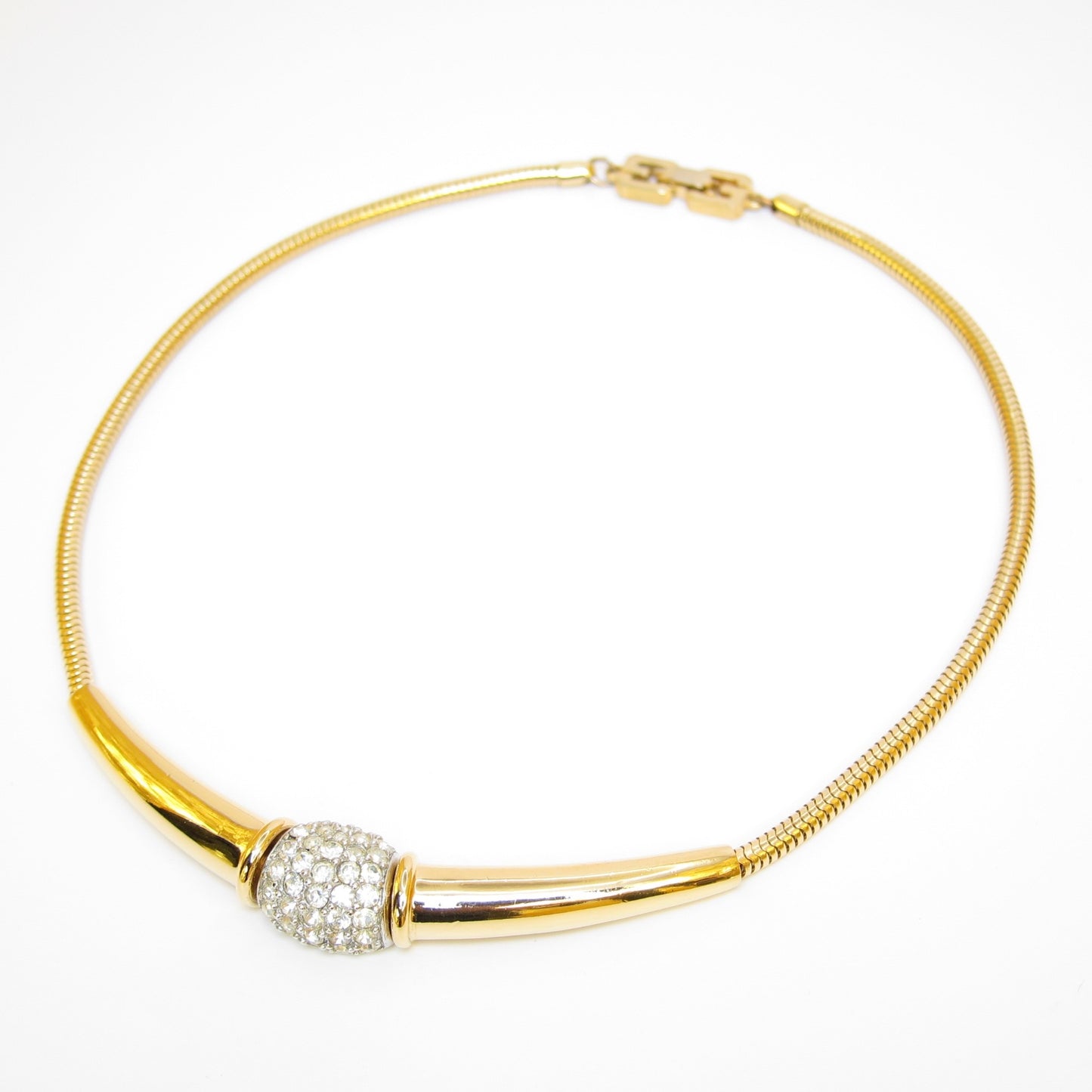 Givenchy Vintage Stylish Rhinestone Golden Necklace